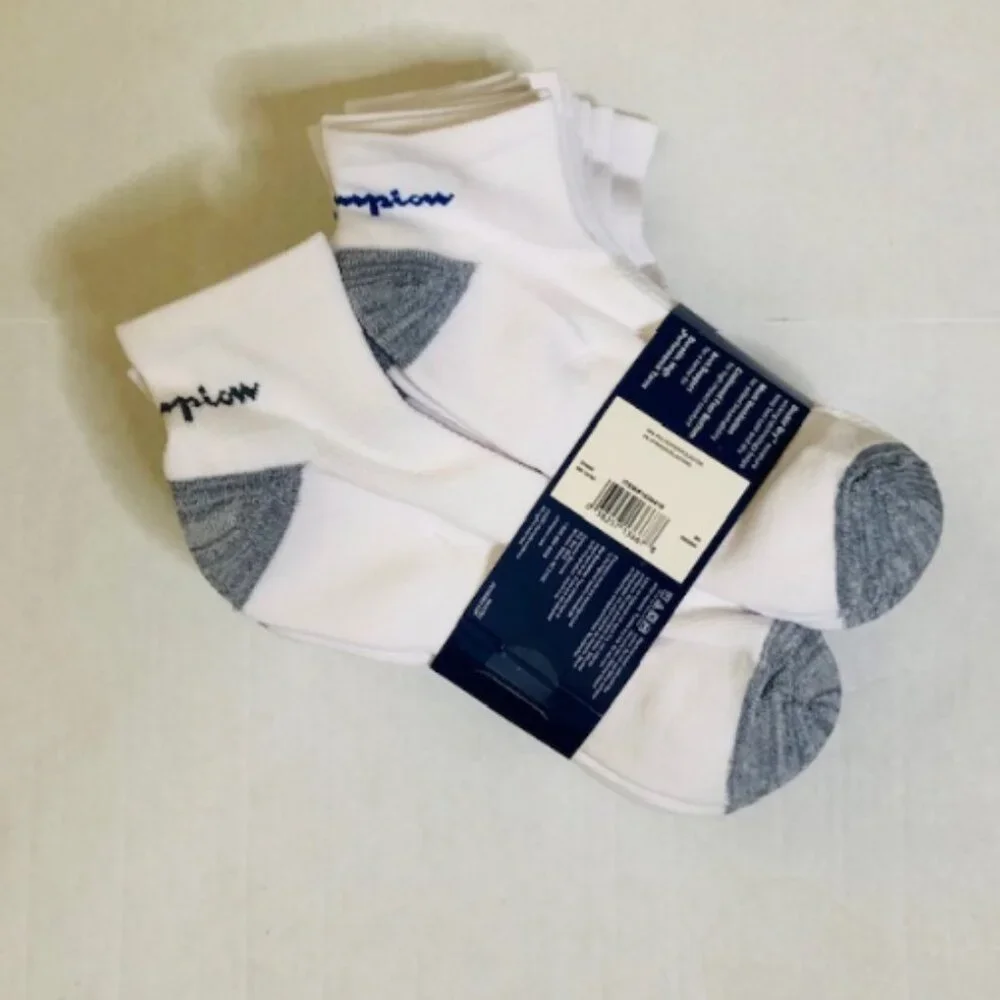 12 pairs Champion Crew Socks Size 6-12 Double Dry Vent Cushioned Arch Support